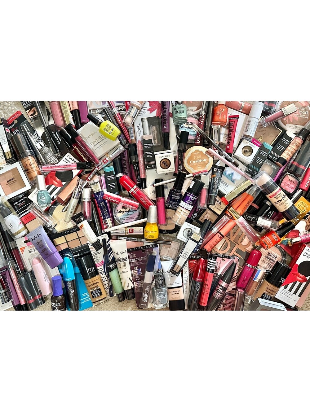 50 Pc Mixed Makeup Lot Covergirl L'Oreal Revlon Maybelline NYX ELF Assorted NEW